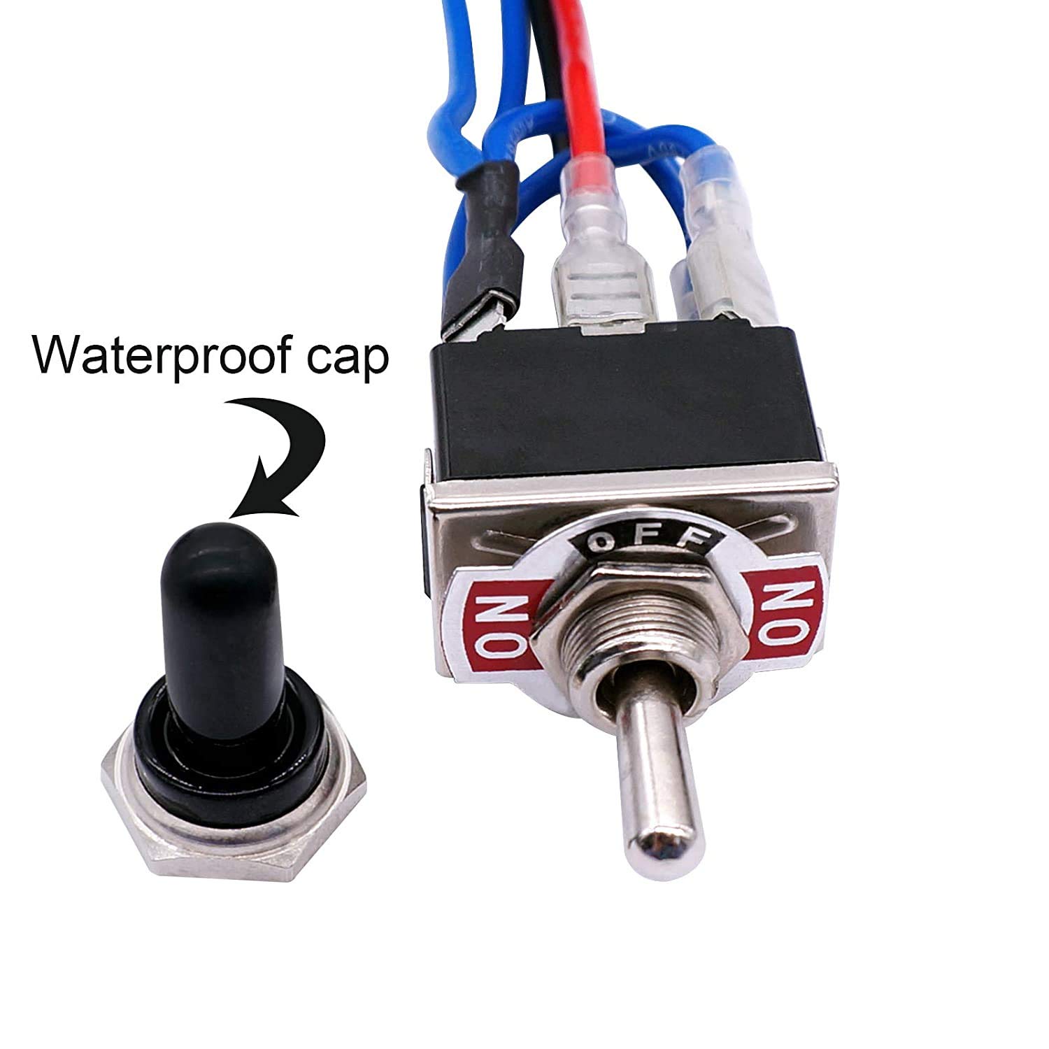 TWTADE Waterproof Latching Reverse Polarity Switch 12V 10