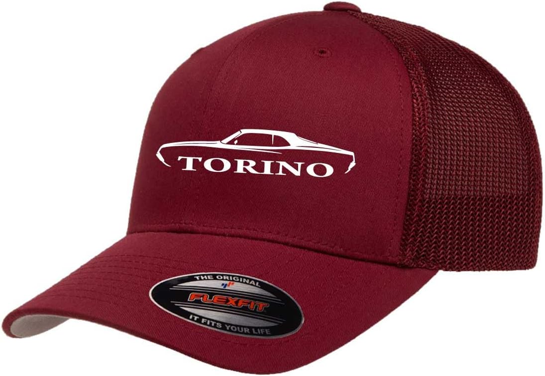 1970 1971 Ford Torino Hardtop Classic Outline Design Trucker Mesh Fitted Cap