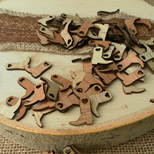 Faruta 100Pcs Unfinished Wood Cutouts Miniature Wooden Cowboy Boots Embellishments For Diy Crafts Wedding Party Decoration #TOP5