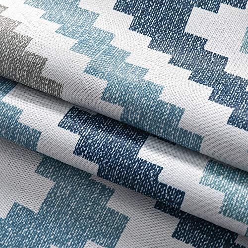 Autumn Dream Chevron Bohemian Blackout Curtains, Linen Texture Grommet Top Drapes Curtains For Living Room, Bedroom, Blue (52 By84, Blue) #TOP6