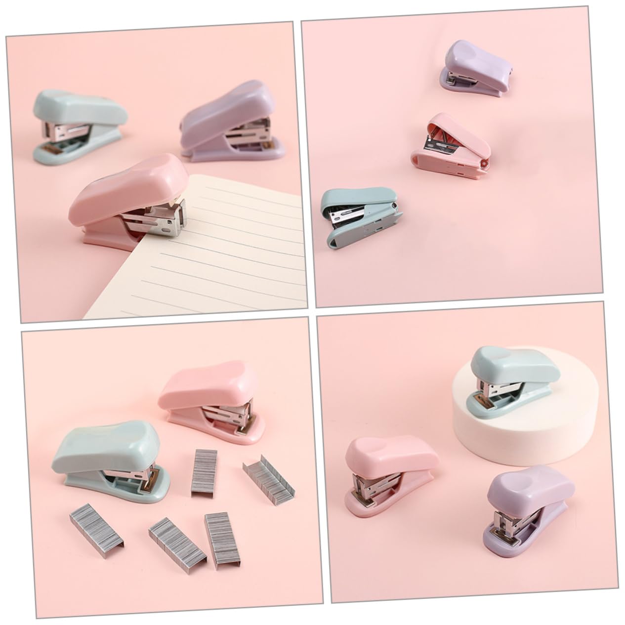jojofuny 5 Ensembles Agrafeuse À Main Mini Agrafeuse Avec Agrafes Compacte Mini-agrafes Mignon De Poche En Plastique Portative À Main Le Fer 3 Pièces * 5