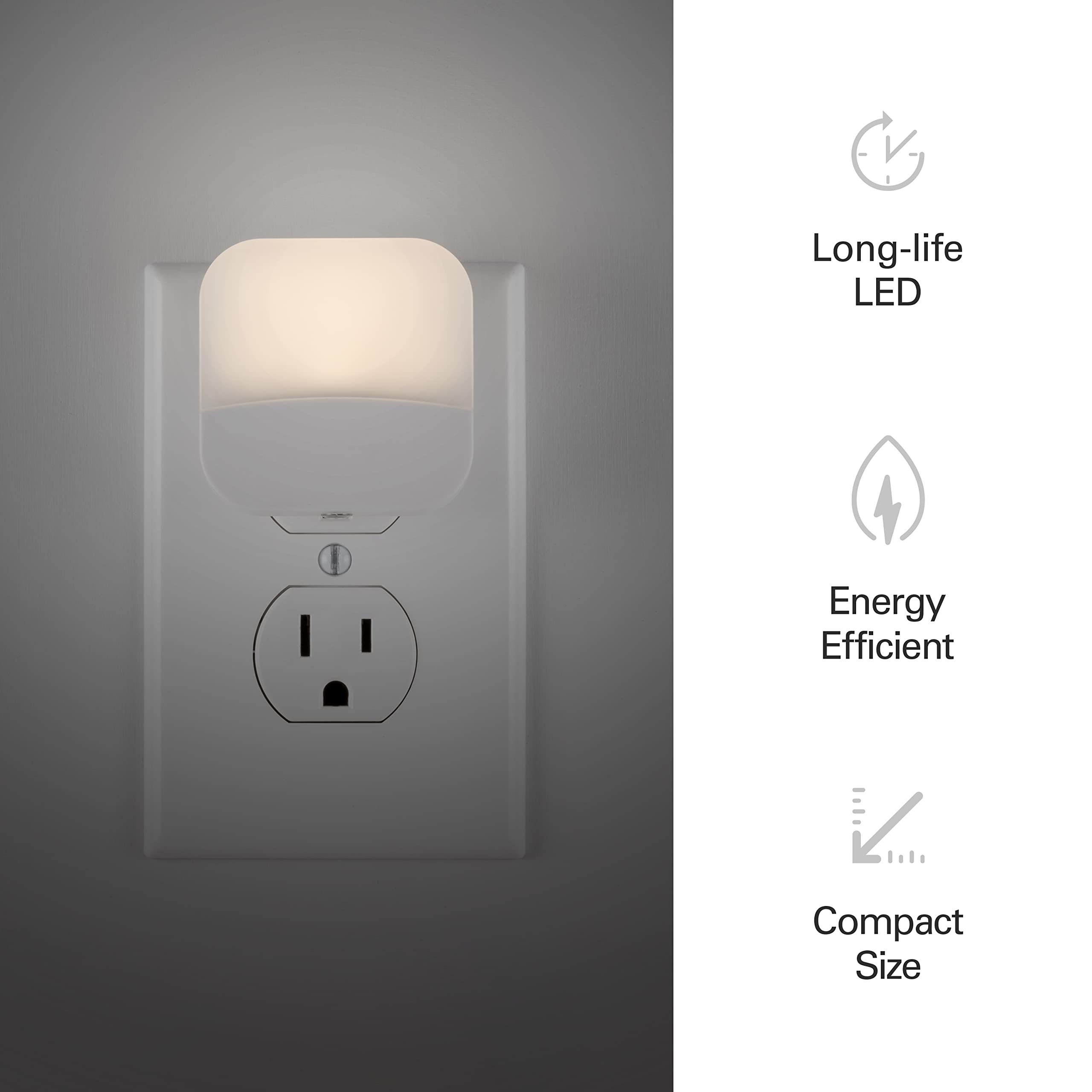 Luce Notturna LED Da Parete Con Sensore Crempuscolare | Dimmerabile 0-100 Lumen, 3000K Caldo, Per Bagno E Corridoio - 4