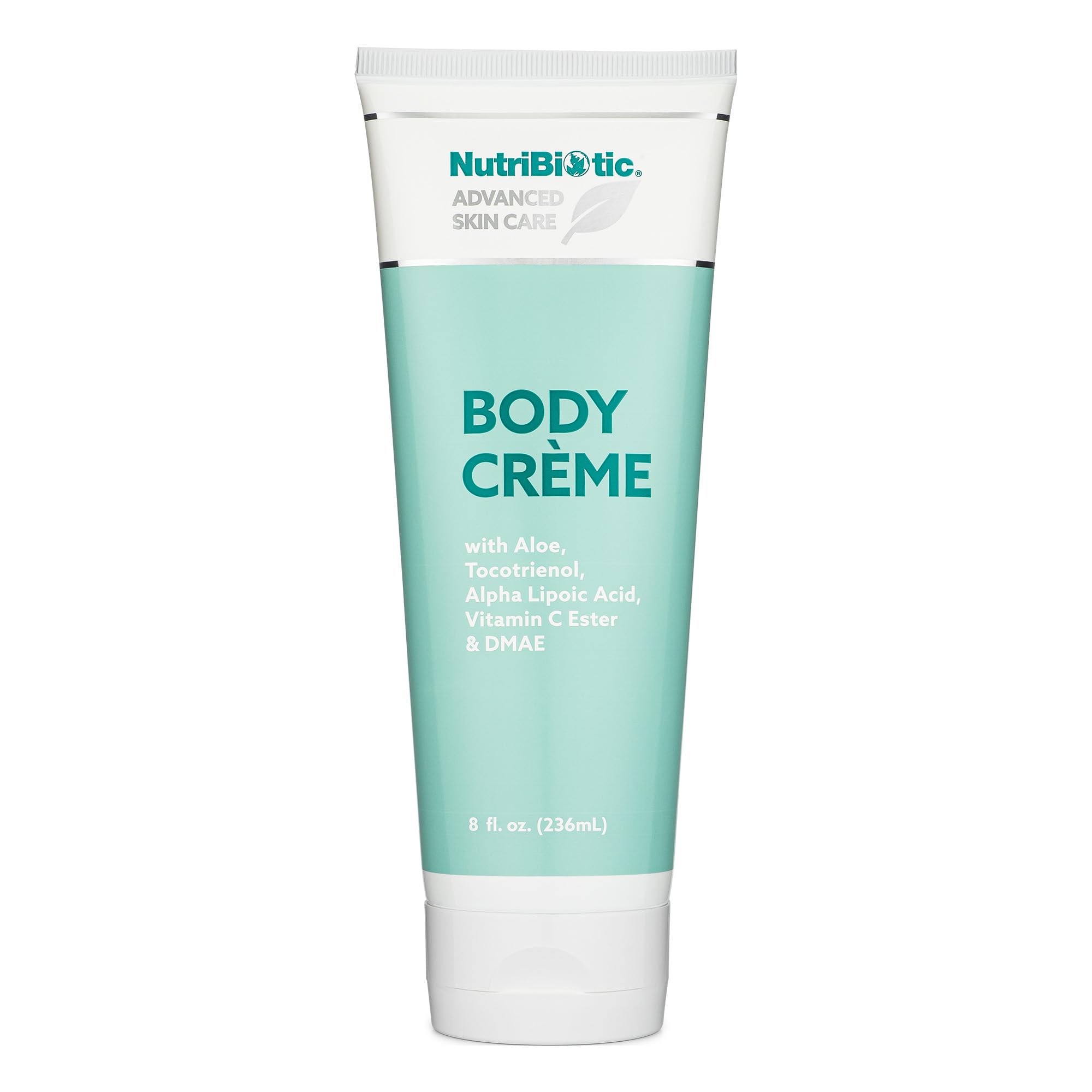 NutriBiotic – Advanced Skin Care Body Crème, 8 Fl Oz - with GSE, Aloe, Tocotrienols, DMAE, Vitamin C Ester & Alpha Lipoic Acid - Nourishing for Soft & Silky Ski