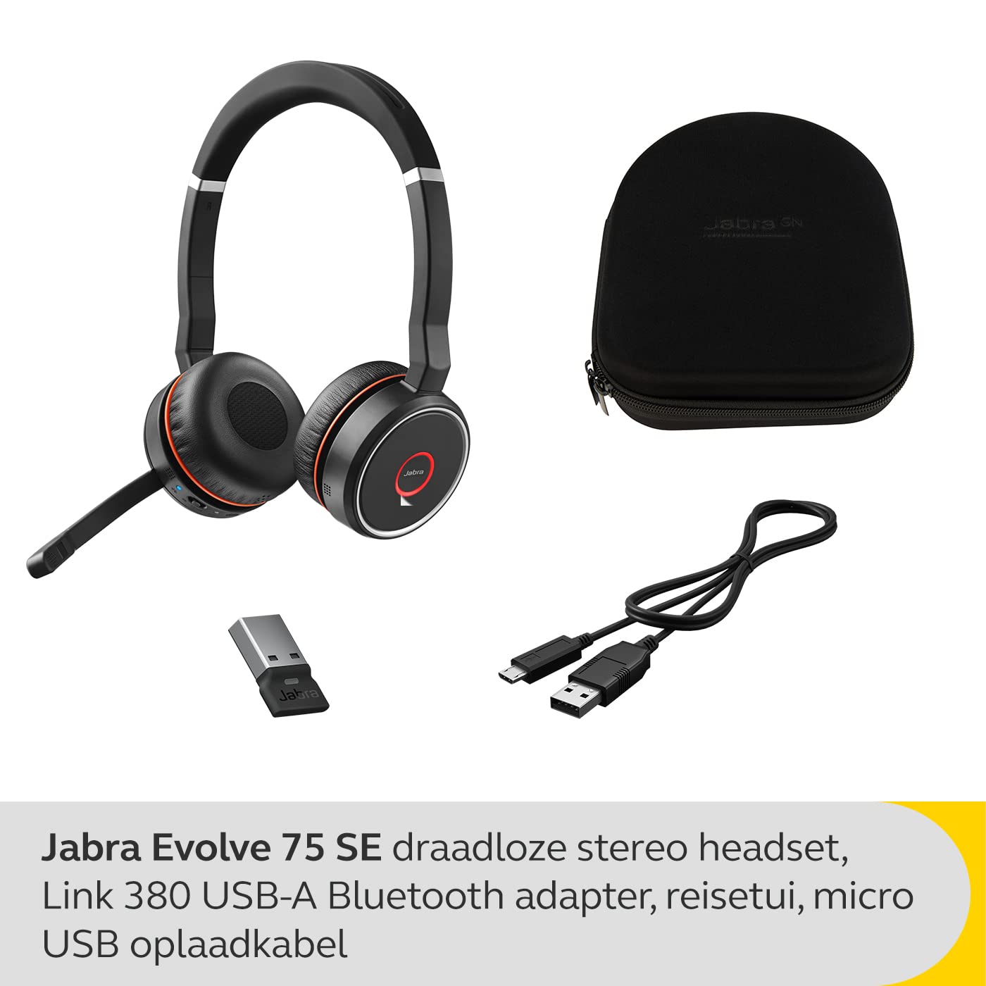 Jabra(ジャブラ) Evolve 75 SE Jabra Evolve 75 SE draadloze stereo Bluetooth headset met