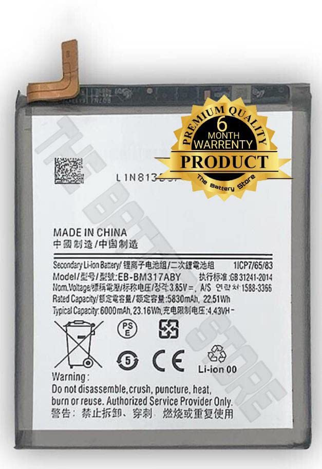 Image of THE BATTERY STORE Original EB-BM317ABY Battery for Samsung Galaxy M31s Battery with 6 Month Warranty and high Capacity Battery Backup.(for M31S BN317ABY)