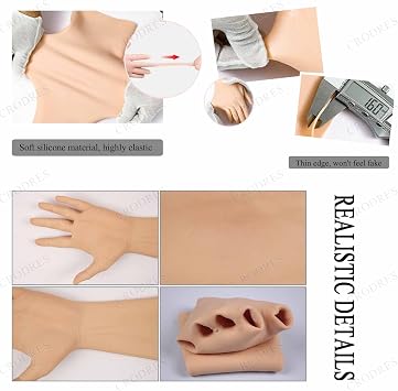 Artificial Silicone Gloves Women's Artificial Fake Hands Arm Cover Scars Realistic Skin Handmade Prosthesis