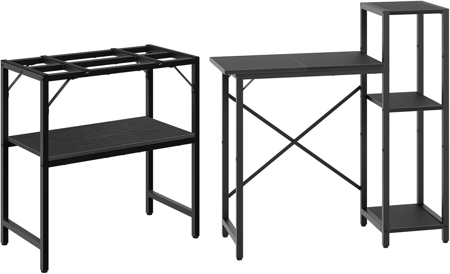 20 Gallon and 5-10 Gallon Aquarium Stand Bundle, 3 Tier Fish Tank Stand with Storage Shelf, Heavy Duty Turtle Reptile Terrarium Stand, for Home Office, FTBK2001-FTBK5201