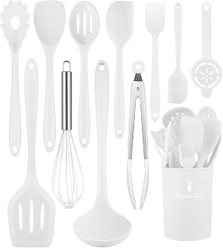 Silicone Cooking Utensils Set-10 Pieces Silicone Kitchen Utensils SetDishwasher Safe446 F Heat Resistant Spatula Set for Cooking Utensils Kitchen Tools Nonstick Cookware Best Kitchen ToolsBPA Free