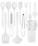 Kitchen Utensils Set-12 Pieces Silicone Cooking Utensils Set (Dishwasher Safe) 392°F Heat Resistant Spatula Set,Kitchen Utensil Set for Nonstick Cookware,Best Kitchen Tools with Holder