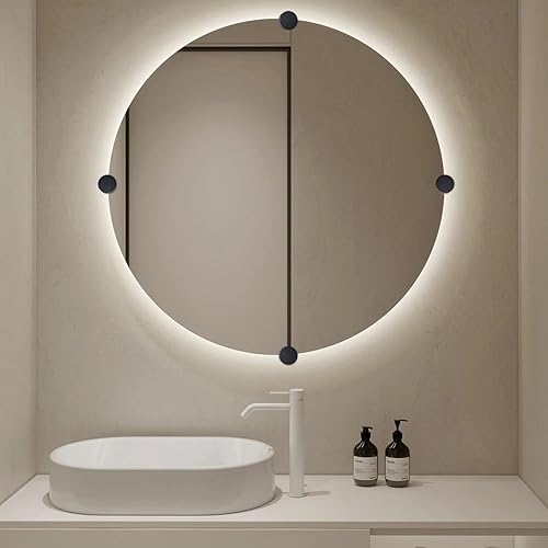 Miniatura 6 de 4 clips redondos para colgar espejos, abrazadera de soporte de estante de vidrio sin marco montado en la pared