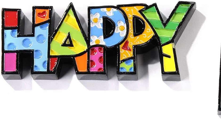 Romero Britto Mini "HAPPY" Word Art