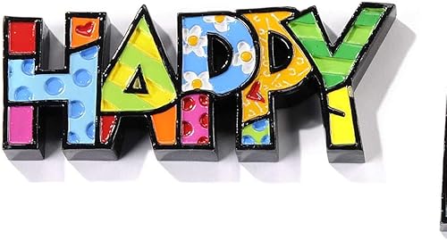 Romero Britto Mini arte de palabras "FELIZ"