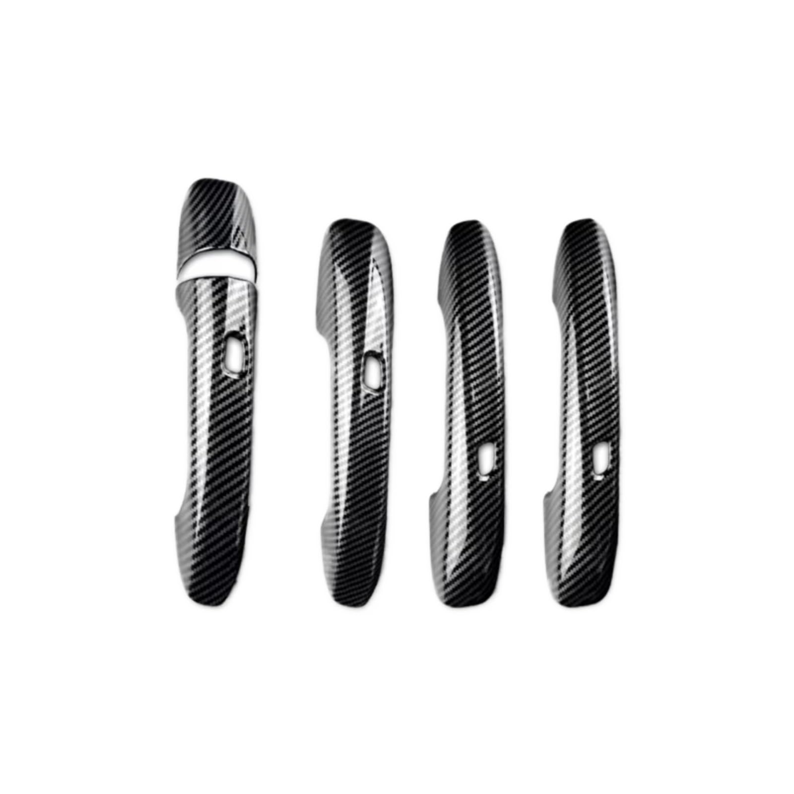 Qdzvalumv Fiber Four Keyholes Car Door Handles Cover Shell Compatible With Benz For W177 2019-2024 For W247 2020-2024 Car Door Handle Cover Trim Set Accessories(Fiber Four Keyholes)