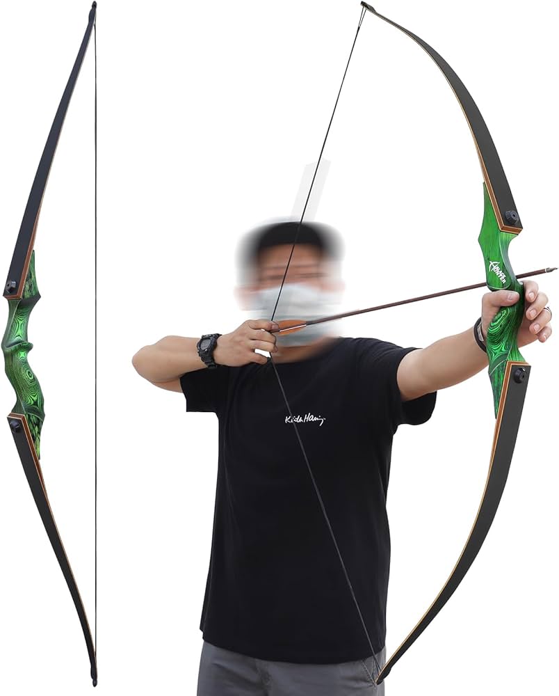 値下げ★クラシックロング　10ft ハンドシェイプ★美品　アーミーグリーン Amazon.co.jp: ブラックハンターテイクダウンロングボウ アーチェリー