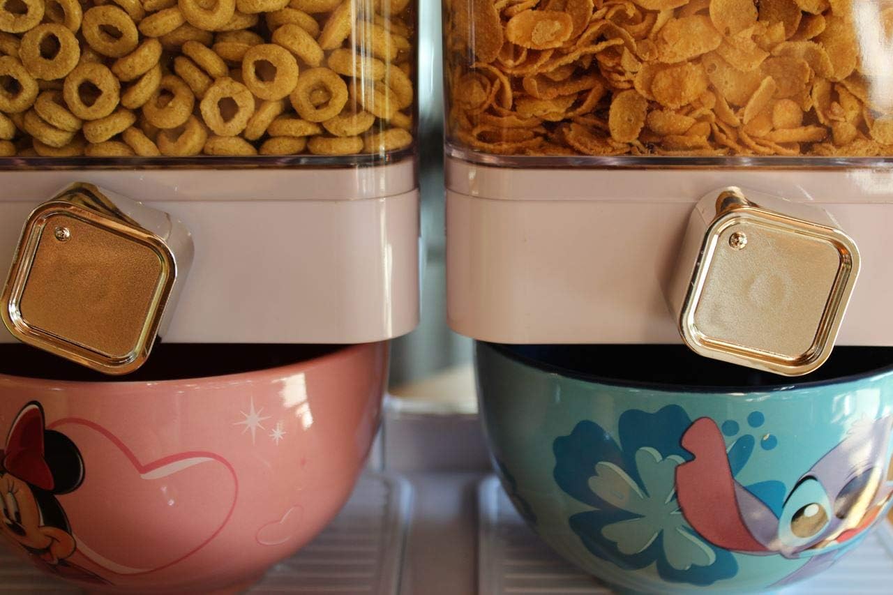 Cereal Dispenser / Cereal Dispenser / Double Dispenser for Cereals, Cornflakes and Cereals - White Luxury - 33.5 x 17.5 x 24.5 cm