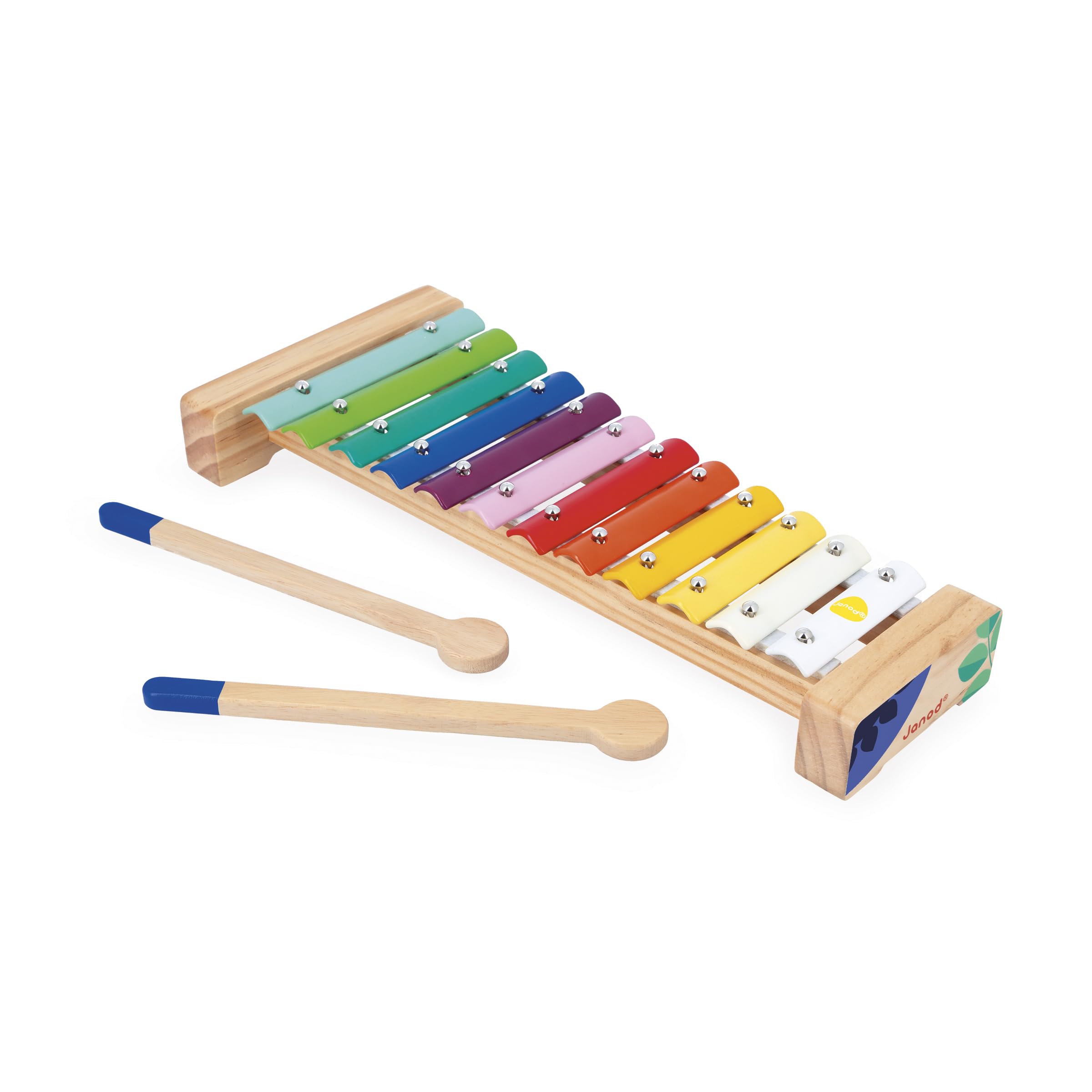 Janod, Wood and Metal Xylophone, Musical Instrument for Children, 12 keys and 2 mallets included, Musical Imitation Toy - Image 3