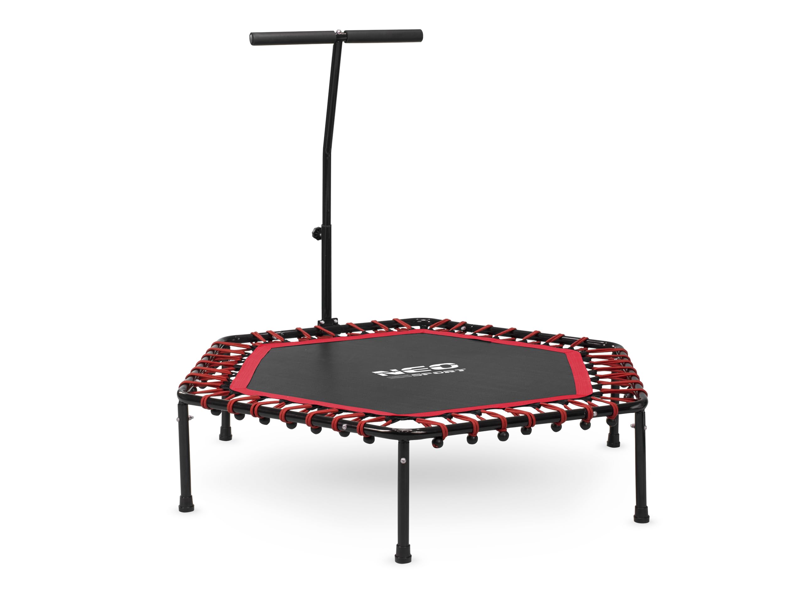 Neo-Sport Trampolino fitness piccolo con manico regolabile in altezza mini trampolino per salto per adulti diametro da 127 cm a 100 kg mini rampolino per interni ed esterni