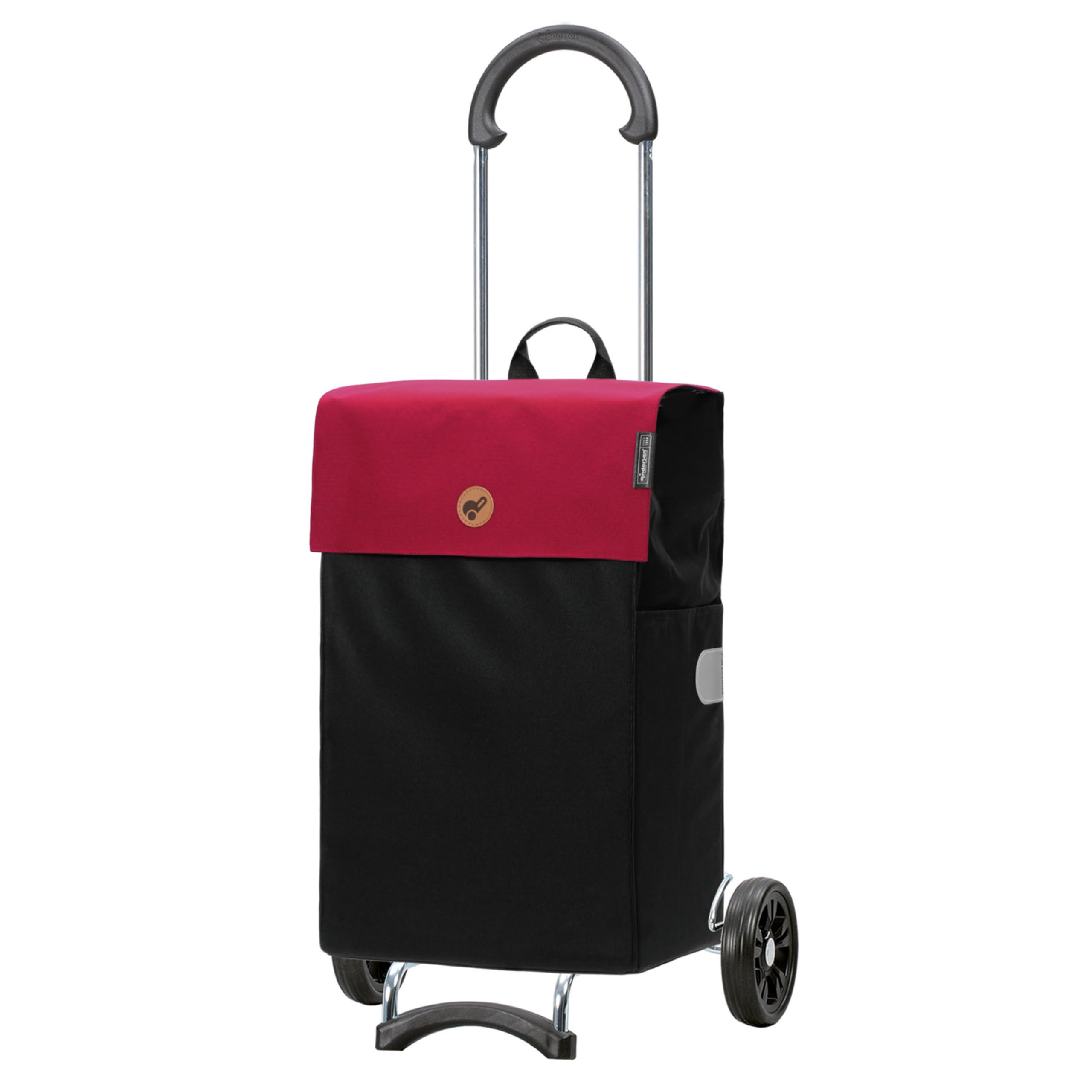 Andersen Shopper Scala stal z koo Ø 15 cm i 47 litrów torba Hera czerwony | Z kółkami, składany, ze stali, do 40 kg – kieszeń z kieszenią boczną, kieszenią wewnętrzną, odblaskami, 47 l