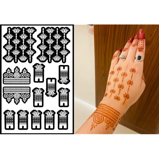 Black Floral Lotus Mehendi Sticker