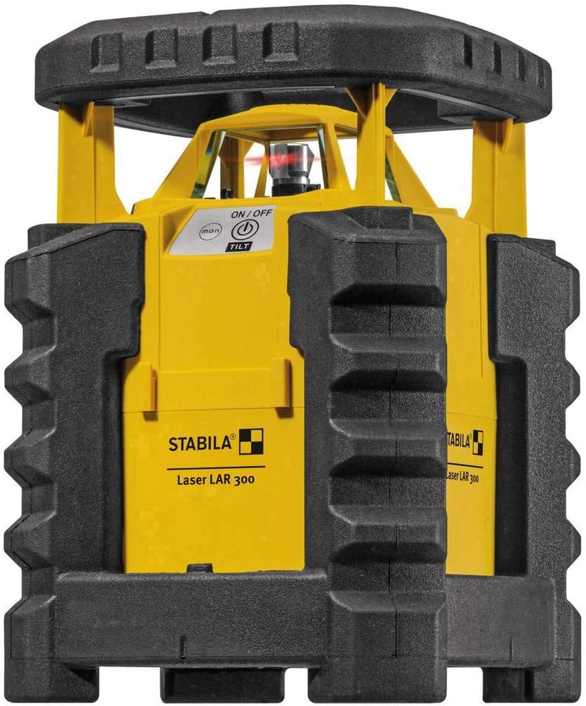STABILA LAR 300 Rotary Laser Set, Self-Levelling, Fully Automatic and Motor-Controlled, Water and Dustproof according to IP 65, Includes Receiver and Carry Case