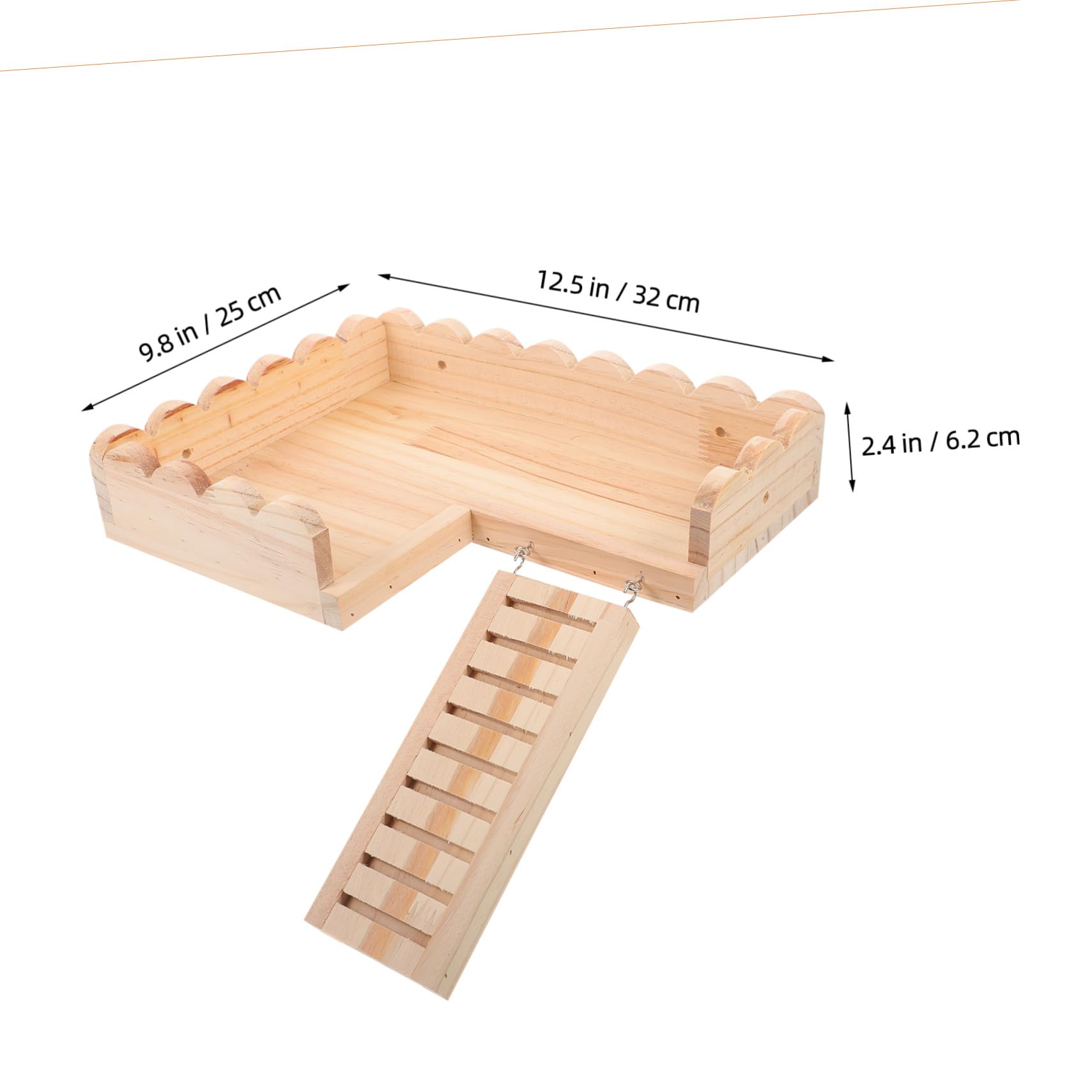 BESPORTBLE Hamsterplattform aus Massivholz mit Krabbelleiter und Zubehör für Hamsterkäfige Funktionsreiches Hamsterspielzeug mit Khakifarbenem Kunststoff und Einfacher Lagerung