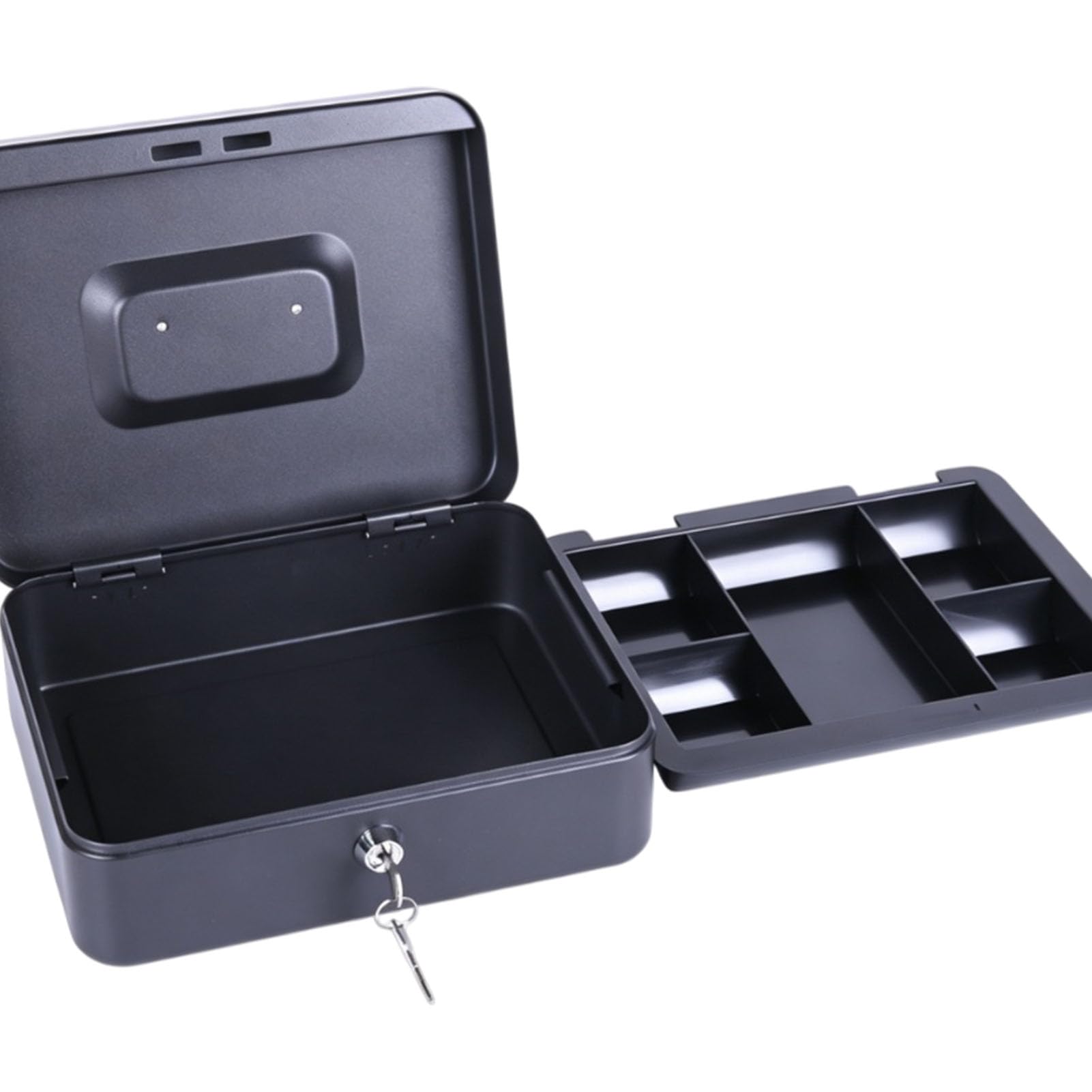 Cosiki Small Lock Box with Removable Tray, Iron Security Box (12 cali) | Trwała żelazna konstrukcja, kompatybilna z formatem A4, niezawodny zamek na klucz, solidny metalowy uchwyt, wszechstronny