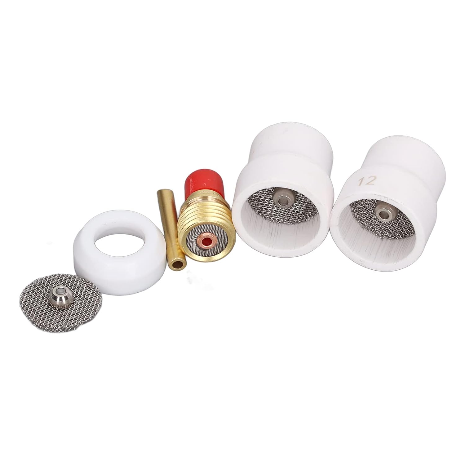 6PCS Copper PTFE Standard Size TIG Welding Torch Adapter Kit for Replacement Suitable for WP 9 20 25 Argon Arc Welding Torch