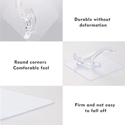 Miniatura 6 de Ganchos de ducha de plástico para ducha interior, paquete de 4, accesorios de baño, ganchos de ducha adhesivos impermeables para colgar ganchos