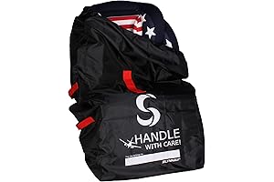 Your Little Sunshine Gate Check Bag for Stroller, Infant and Booster Car Seat, Black Upgrade