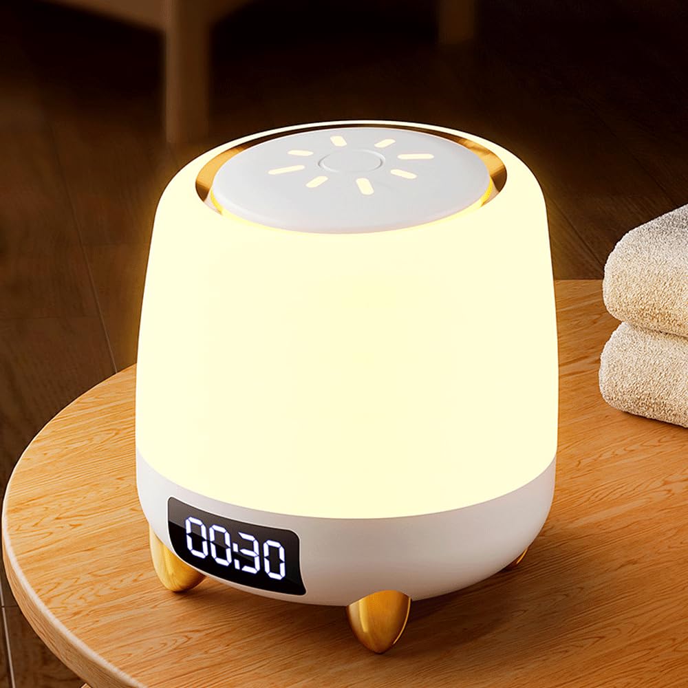 Longe Portable Conception Veilleuse à Gradation Infinie avec télécommande et réveil Lueur Lampe de Soins pour Les Yeux de Salon Chambre Nursery