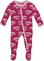 Vista 74 de KicKee Baby & Toddler - Pijama de viscosa ultrasuave de bambú con patas abatibles y puños