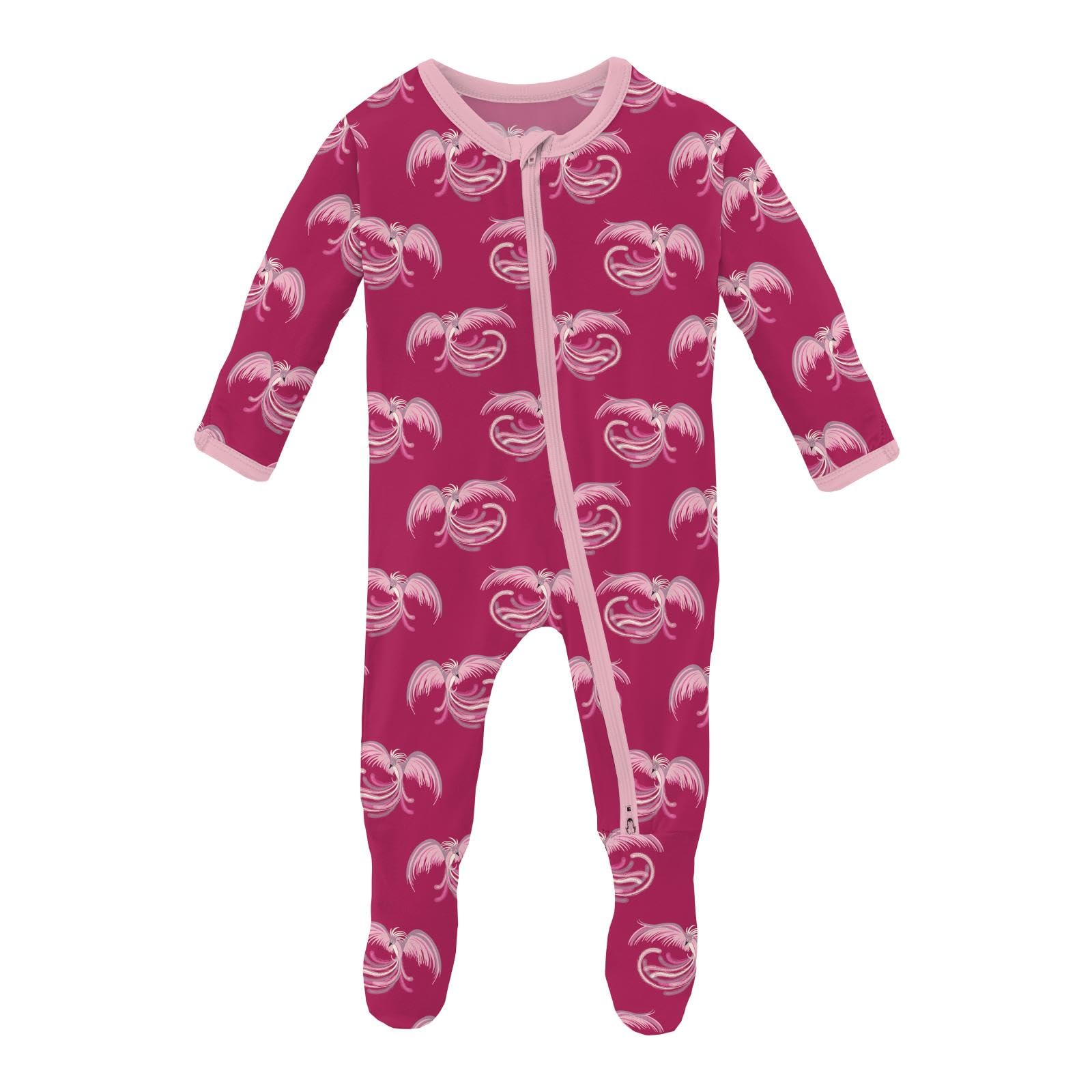 KicKee Baby &amp; Toddler Zipper Footie – Ultra-Soft Viscose from Bamboo Pajamas with Flip Paws &amp; Grips