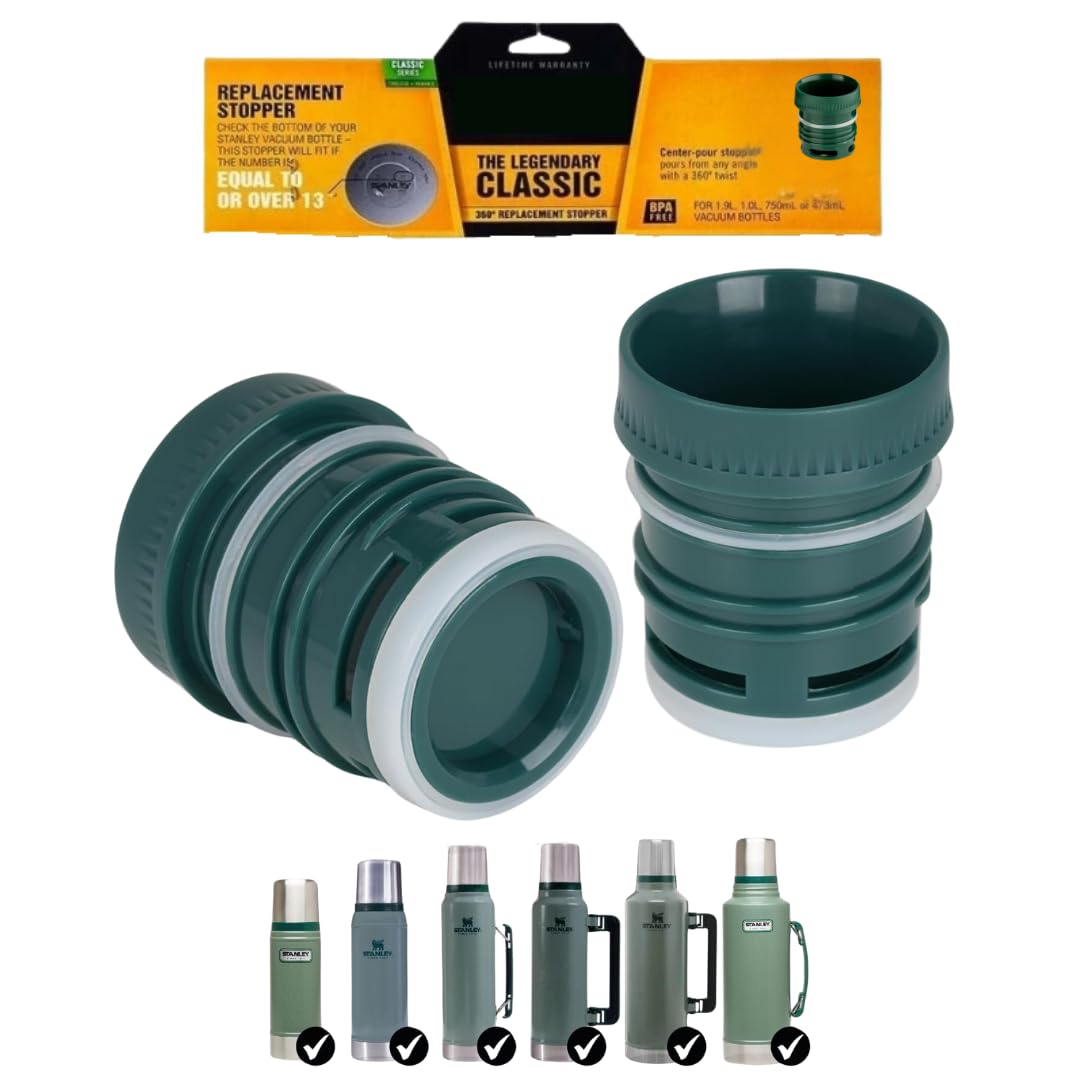 YAYA Market Primer cap compatible with Stanley Classic Wide Mouth Thermo - Green Replacement, Ideal for precise matte, vacuum insulated and high durability.