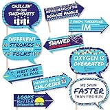 Funny Making Waves - Swim Team - Swimming Party or Birthday Party Photo Booth Props Kit - 10 Piece