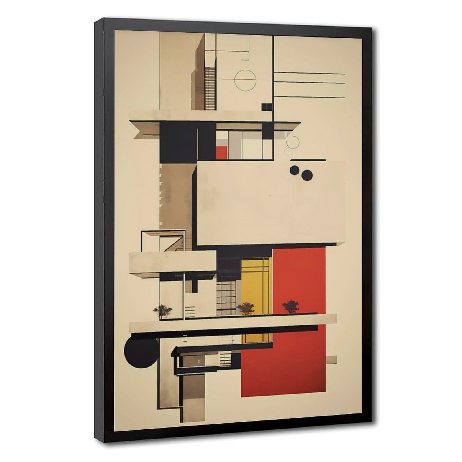 Bareronor Abstract Bauhaus Canvas Poster Bedroom Decor Landscape Office Room Decor Gift 24" L X 36" W