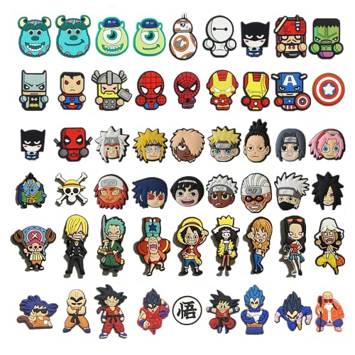 80 PCS Anime Superhero PVC Shoe Charms for Fits Clog Garden Shoe Slippers,Decoration for Halloween, Easter, Christmas, Birthdays, Party Gifts.(Not random)