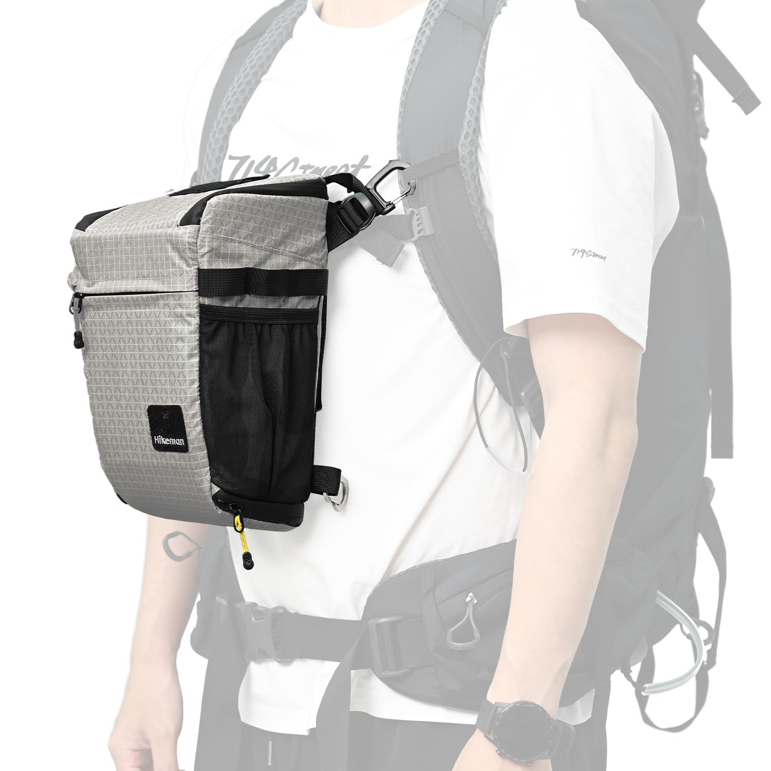 HIKEMAN Schultertasche Tasche für Kamera - wasserdichte Stoßfeste Kameratasche,Abnehmbarer Gurt für den Täglichen Gebrauch,Outdoor-Aktivitäten,Reisen,Bergklettern(Grau)