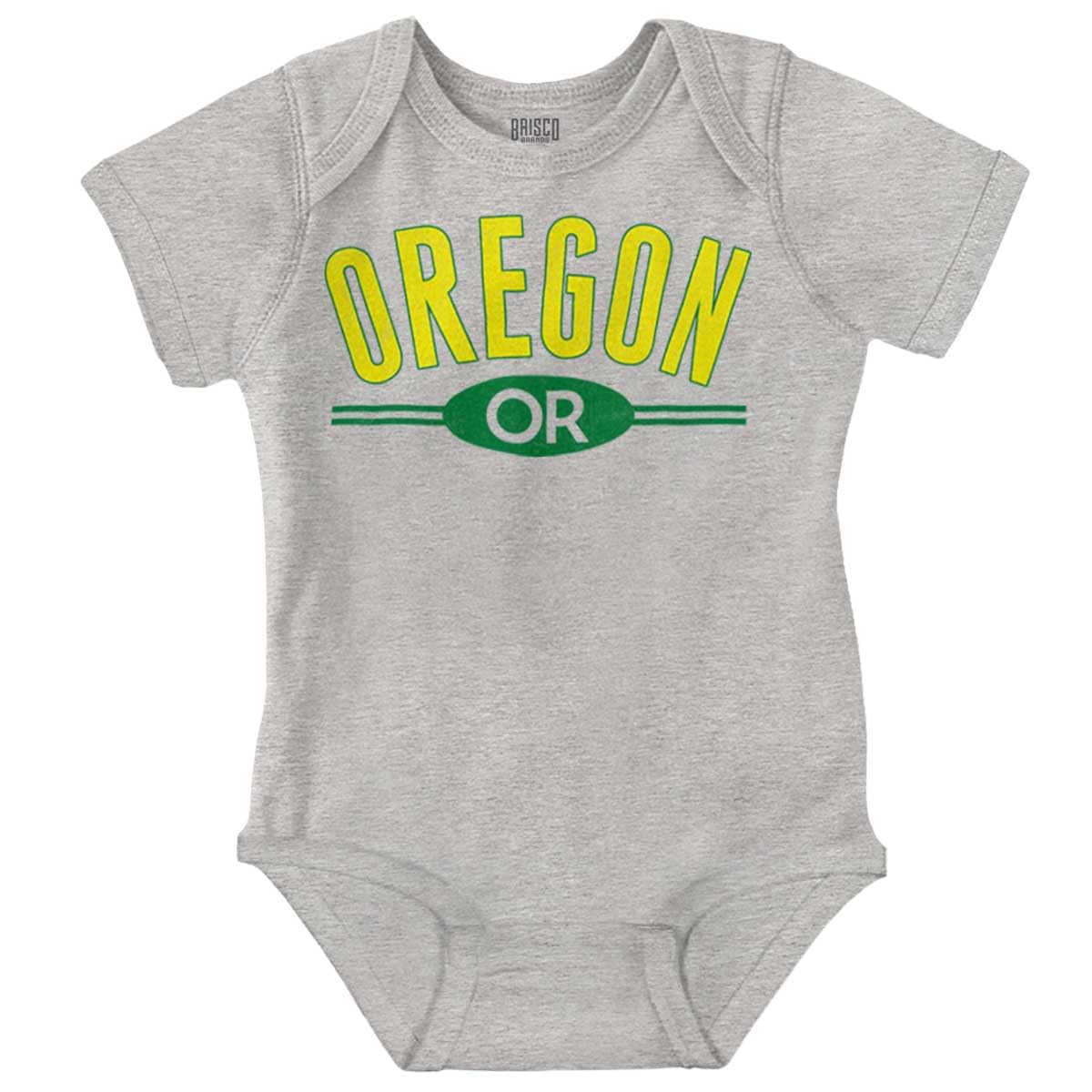 Brisco Brands Oregon OR Distressed Student Baby Romper Boys or Girls