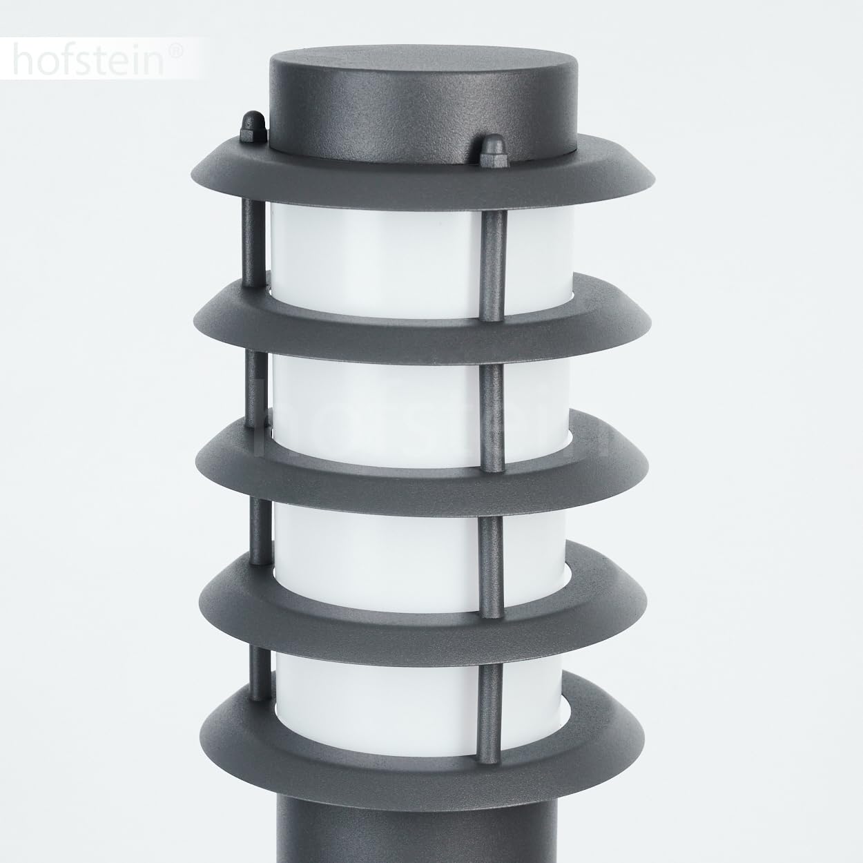 HOFSTEIN Lampa zewnętrzna Tunes, nowoczesna lampa cokołowa z metalu/tworzywa sztucznego w kolorze antracytowym/białym, lampa ścieżkowa 80 cm, lampa ogrodowa, E27, oświetlenie ogrodowe IP44, bez
