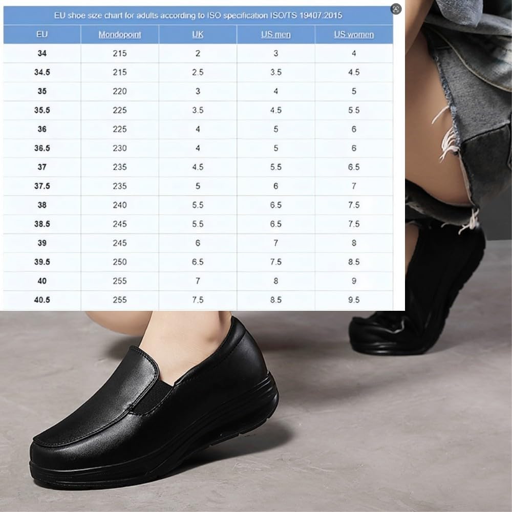 LDMYB - Zapatos de trabajo para mujer, ajuste ancho, cómodos, zapatos para caminar, puntera redonda, mocasines de piel sintética, zapatos casuales de tacón bajo, ligeros, para enfermería