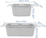 Freezer Baskets, Deep Freezer Chest Freezer Organizers with Handle, Expandable Vegetable Washing Baskets, Universal Freezer Storage Bins, Freezer Organization Accessories (Gray)