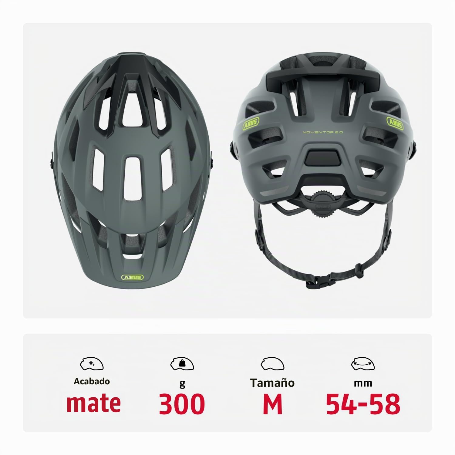 Casco para ciclismo de montaña ABUS Moventor 2.0 - Casco de bicicleta de gran comodidad - Casco para ciclismo de montaña, unisex
