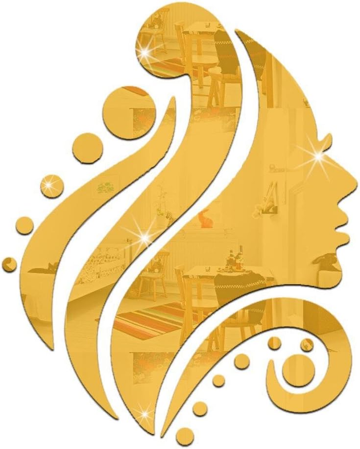 MAX&MT 3 Set 3D Pebble Crystal mirror wall stickers for Home Decoration , gold