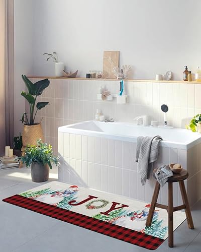 Miniatura 5 de Tapete de baño de muñeco de nieve de Navidad para bañera, antideslizante, de secado rápido y absorbente, tierra de diatomeas, fregadero, dormitorio,