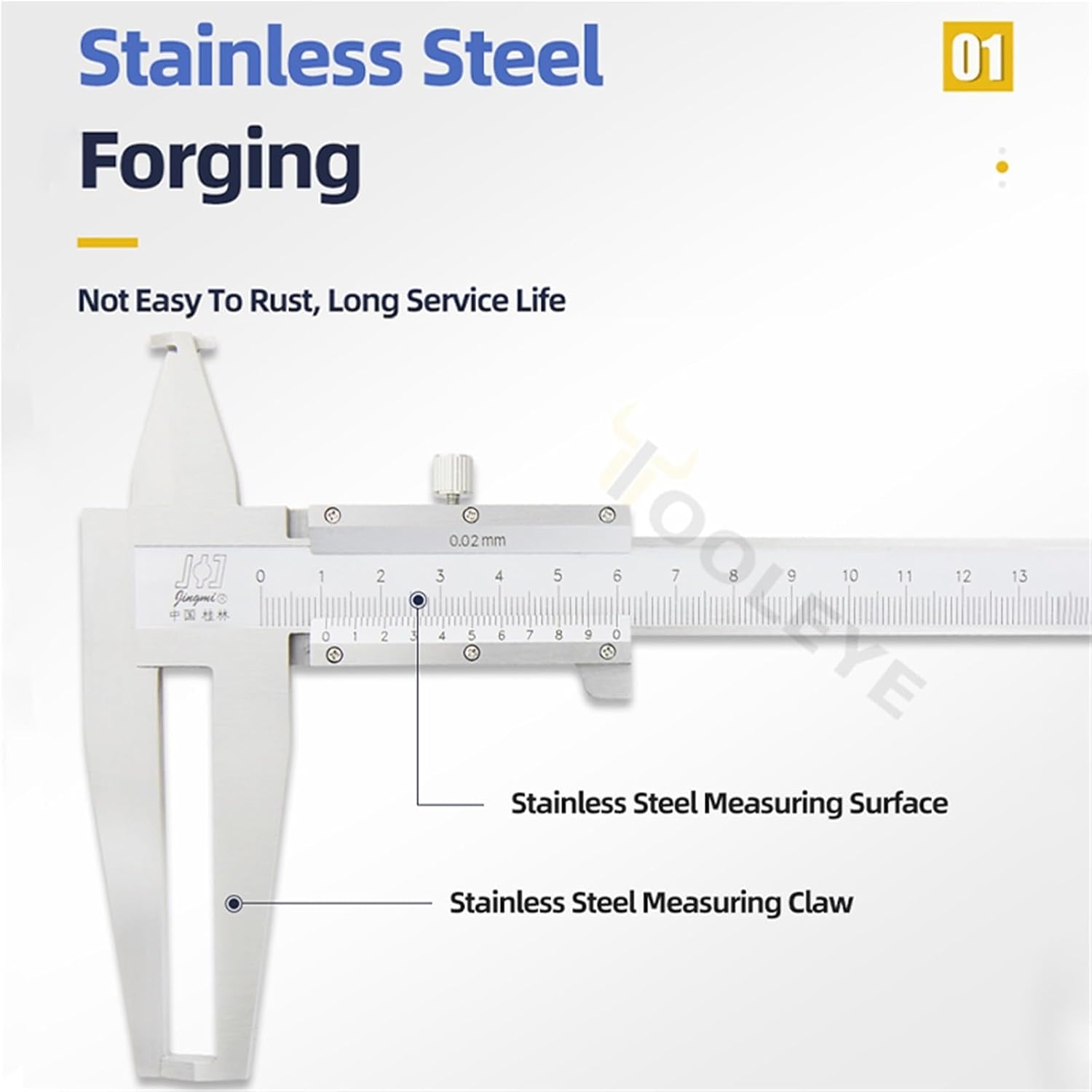 1pc Inside Groove Vernier Caliper Double Claw Stainless Steel Inner Vernier Calipers for Woodworking Measuring Tools 9-150 200 300mm(9-150 Inside Groove)