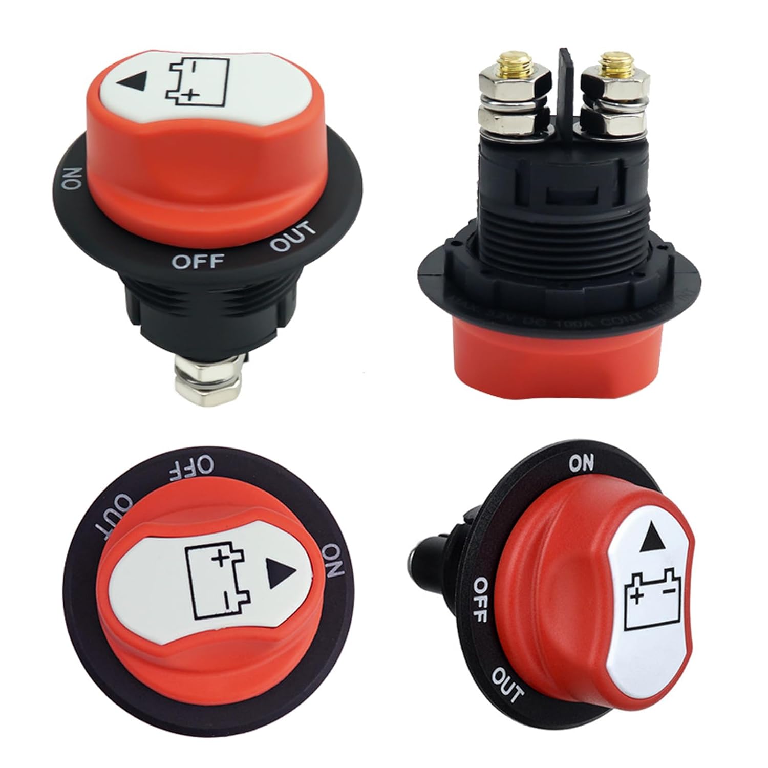 2 PCS Car Battery Switch ，Master Cut Off Isolator Switch 50A 100A 200A 300A Shut Off Switch Battery Disconnect Switch for Car Motorcycle Marine Boat Auto Camper Vehicles (200A-2 PCS)