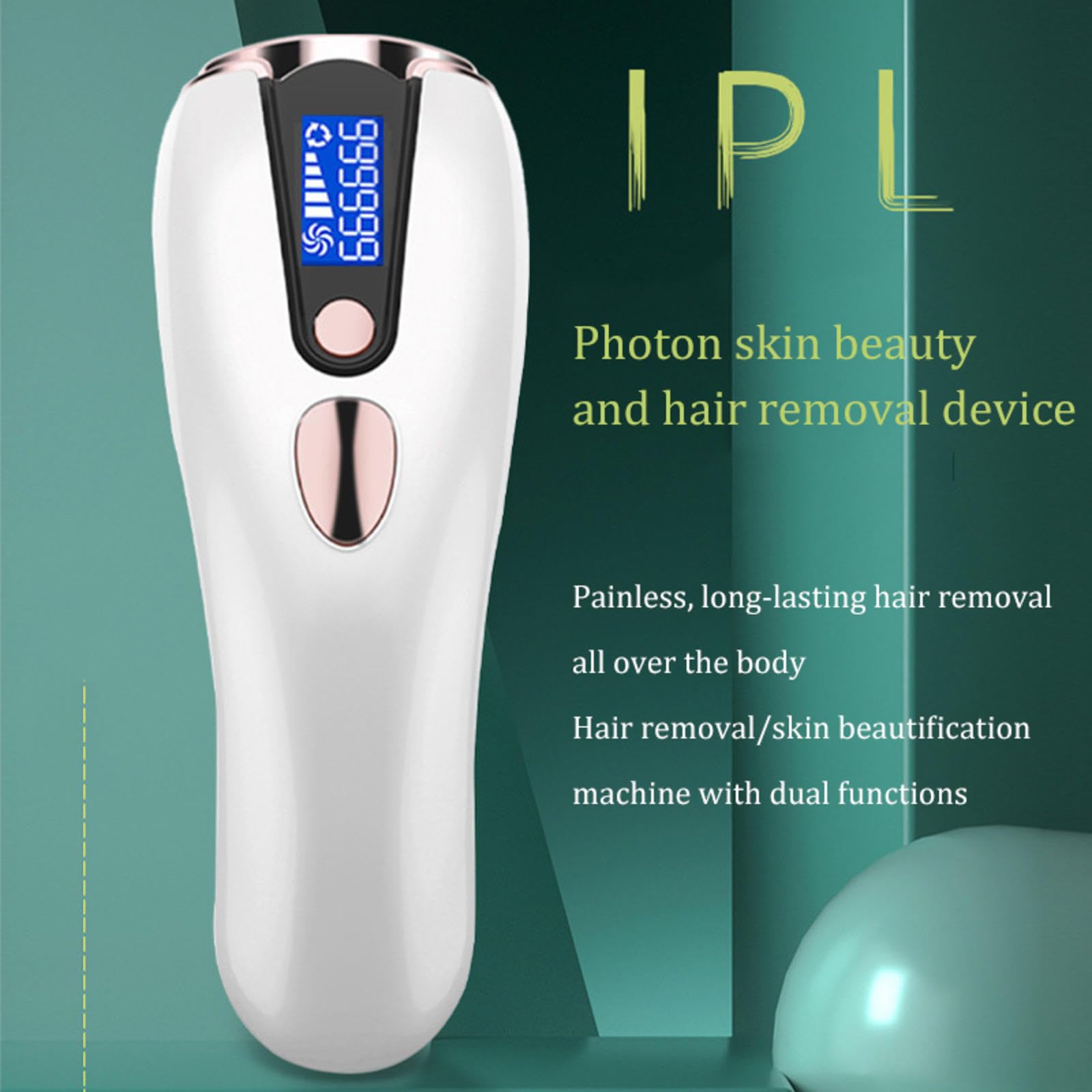 NIBHZ Dispositivo de Depilación para Hombres, Dispositivo de Belleza con Luz para Barba, Depilación Indolora, Alto Rendimiento, Número Ilimitado de Irradiaciones, 5 Tipos de Modos,White