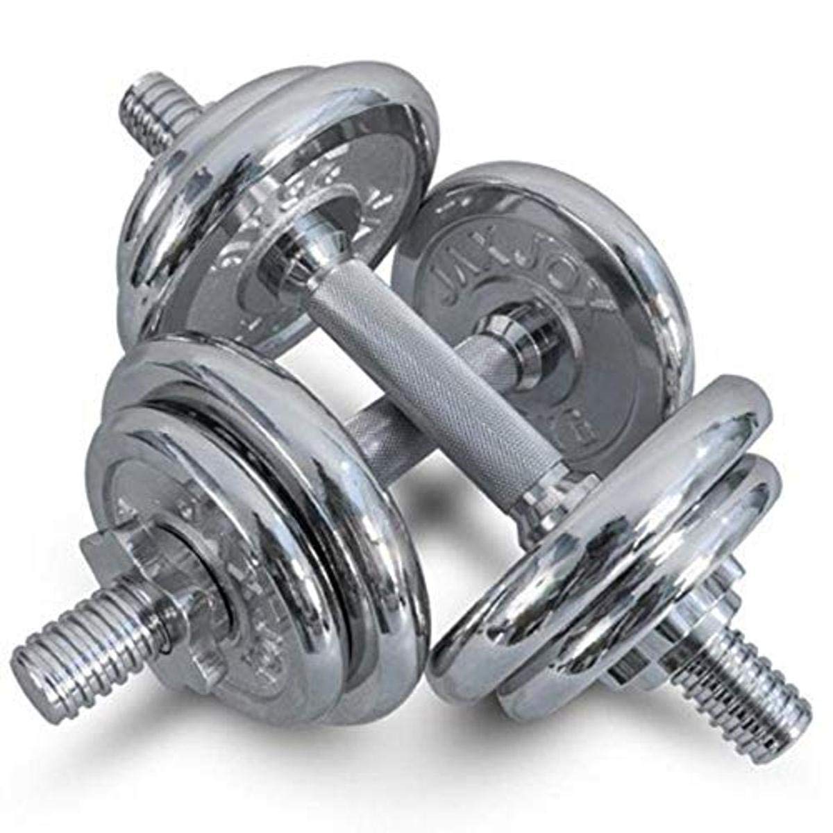 Buy JAXJOX Chrome Dumbbell Set, Two 25lb Adjustable Weights Online