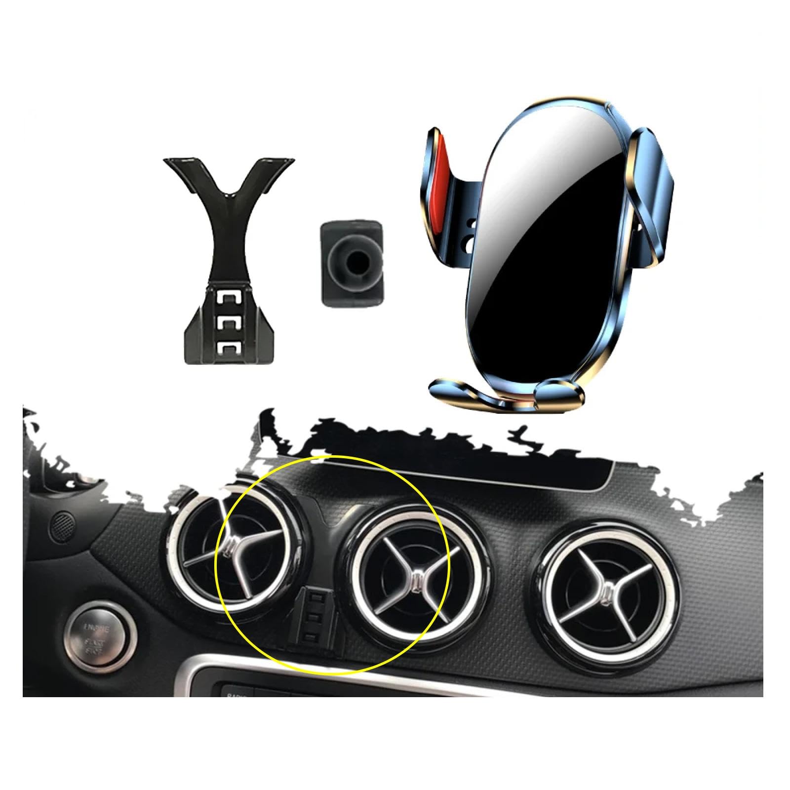Soporte Móvil Coche para Mercedes-Benz Clase B W246 CLA C117/200 2012-2018, Soporte para teléfono móvil de Coche con Clip para Rejilla de ventilación del Aire Acondicionado LHD