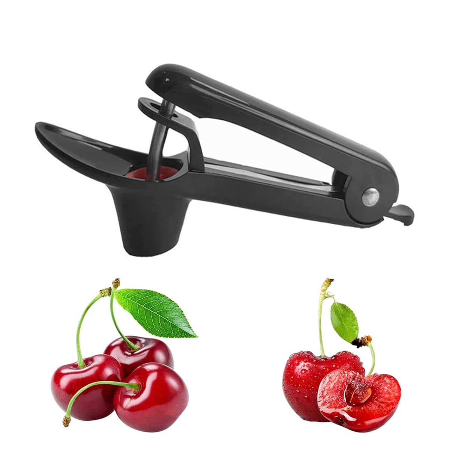 Deshuesador De Cerezas,Acero Inoxidable Con Base De Silicona - Ideal Para Mermeladas Y Repostería - Multifuncional Fácil Limpieza Bonito Uso Seguro,Adecuado Para Deshuesar Cerezas En La Cocina (Negro)